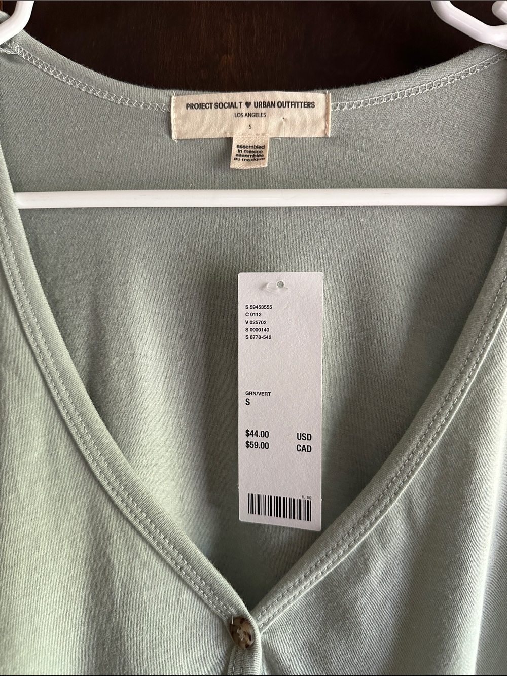 Project Social T Light Sage Cropped Ruffle-Hem Cardigan - Picture 2 of 6